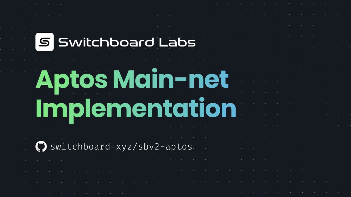 🧵 #PluggedintoAptos on mainnet! Proudly presenting Switchboard Lab's permissionless and customizable oracle protocol on @AptosFoundation! Article: switchboardxyz.medium.com/switchboard-or…