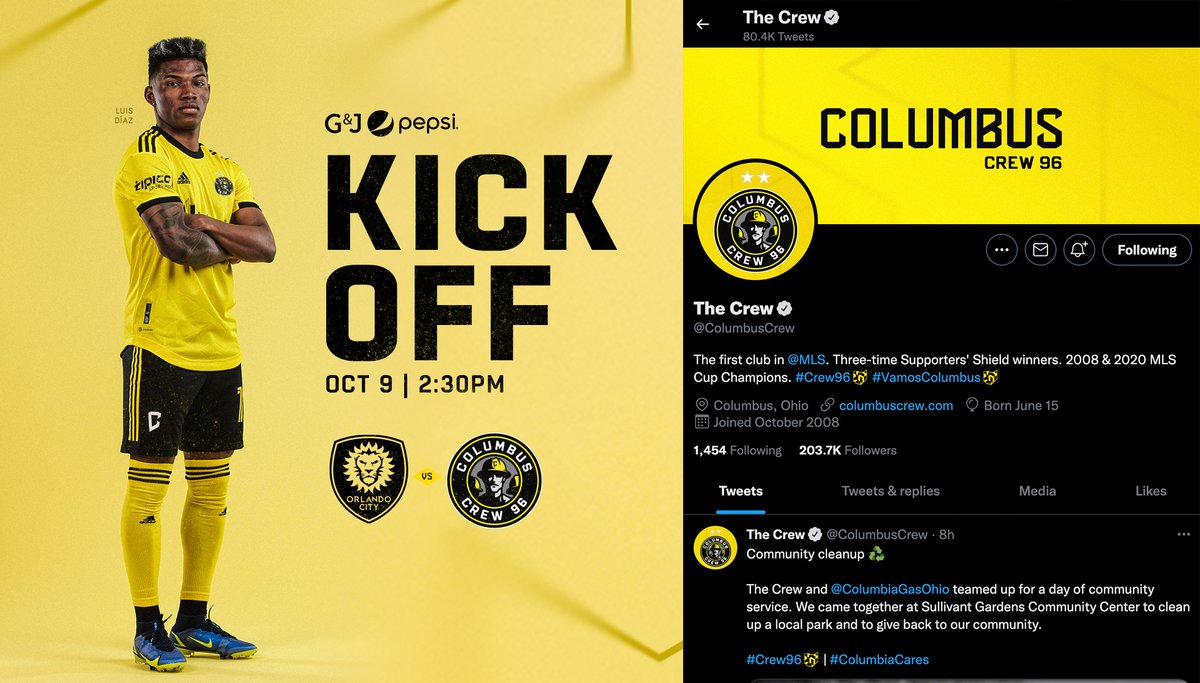 ali_beachhh's tweet photo. I was bored today and decided to try and quickly combine all 3 @ColumbusCrew logos into a new primary. Really just for my own enjoyment lol I realize it's not perfect. But this way you could keep the C as a secondary AND pay homage to all 3💛🖤 #Crew96 https://t.co/pUKXIBAwOM
