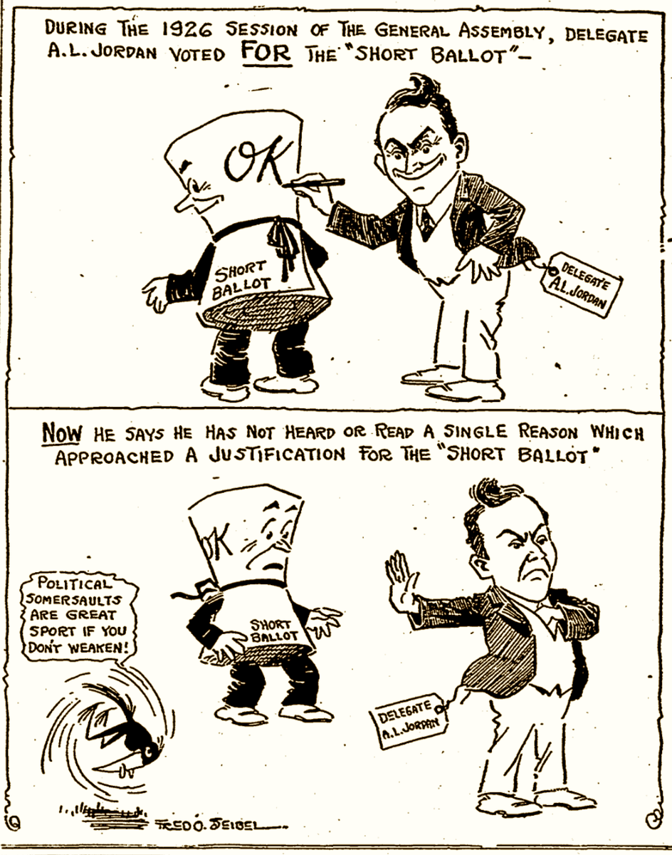 MichaelLeePope's tweet photo. Before the #ByrdMachine, voters selected every member of the Cabinet. Then Governor Harry Byrd introduced the idea of the "short ballot." Voters would select only three statewide offices, and power would be consolidated at the Executive Mansion. https://t.co/hRCHtkIpeu