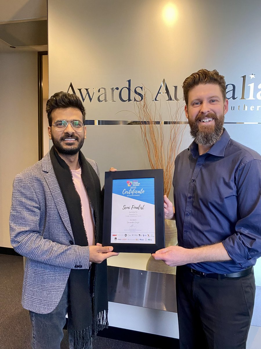 Devendra Singh 🇮🇳 🇦🇺 (@medevendrasingh) on Twitter photo Thank you Awards Australia for this sweet gesture!
Young Achiever of the Year!
<a href="/VIC_YAAwards/">7NEWS Young Achiever Awards VIC</a>
#thankyou #awards #australia #young #achiever Thank you Awards Australia for this sweet gesture!
Young Achiever of the Year!
<a href="/VIC_YAAwards/">7NEWS Young Achiever Awards VIC</a>
#thankyou #awards #australia #young #achiever