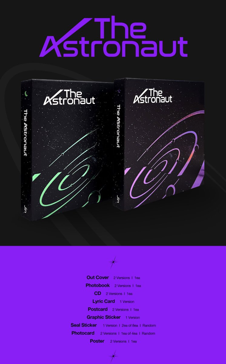 JinieElif_'s tweet photo. Podrán pre-ordenar el álbum "The Astronaut" desde este 19 de octubre a las 11 a.m (KST). [falta 1 hora aprox]

El álbum contiene:
2 versiones
Out cover 
Folleto 
Postcard (1 tipo por cada versión)
Póster
Stikers 
Photocard
CD https://t.co/Duwd0wGh8U