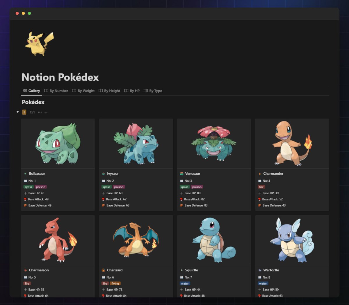 Here it is - a complete Pokédex in <a href="/NotionHQ/">Notion</a>, built in under 12 hours!

Check it out here: thomasfrank.notion.site/Notion-Pok-dex…

I used the amazing <a href="/PokeAPI/">PokeAPI</a> to get the data; zero manual entry!