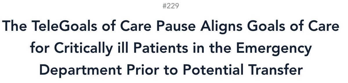 karlbezakmd's tweet photo. Presented our initiative "TeleGoals of Care Pause" tonight at #mipcc22. TAKE HOME: #telepalliative #telehealth aligns goals of care for #criticallyill patients in the emergency department @UPMC. The potential impact on #patientqualityoflife and #healthcaresavings could be huge. https://t.co/vsLg0JKEh2