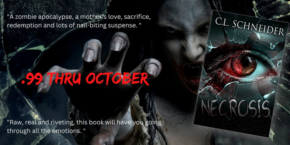 In the chaos of a dying world, a mother fights to protect her daughter. But how can Amy keep them both alive when every breath could be their last?

#horror #zombies #HalloweenRead 

books2read.com/CLSNecrosis