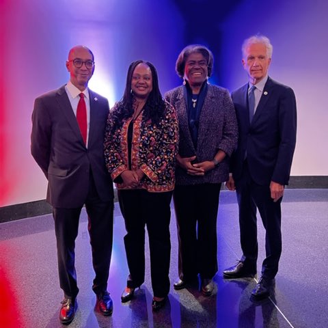 Great to be with U.S. Ambassadors Linda Thomas-Greenfield, Robert Wood, and Bruce Turner at the @USUN reception during #UNFC. Proud to represent the U.S. with wonderful colleagues. @USAmbUN @USAmbCD @StateAVC