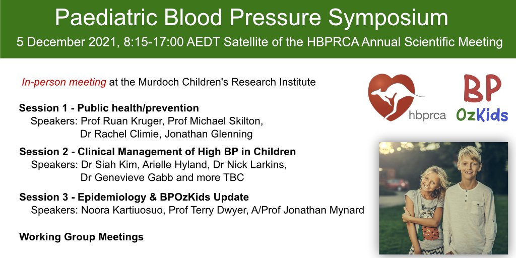 🙈🐵The #Paediatric #BloodPressure Symposium is back! Satellite of #HBPRCA_ASM2022 #IRL at @MCRI_for_kids. Amazing program! Register now! Program: hbprca.com.au/wp-content/upl… Registration: yoursecretariat.eventsair.com/paediatric-sym… #CardioTwitter @HBPRCA @IntPedHTN @KidneyHealth @ANZSN @thecsanz