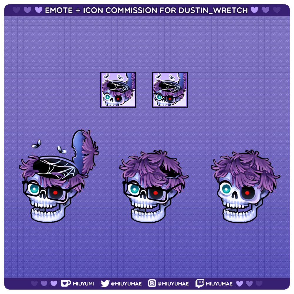 miuyumae's tweet photo. Halloween emote + icon commission for @Dustin_Wretch ! 💀🕸

#halloween #halloweenemotes #halloweenicon #ychemotes #commissionsareopen #commissionsopen https://t.co/v15whMZKKt