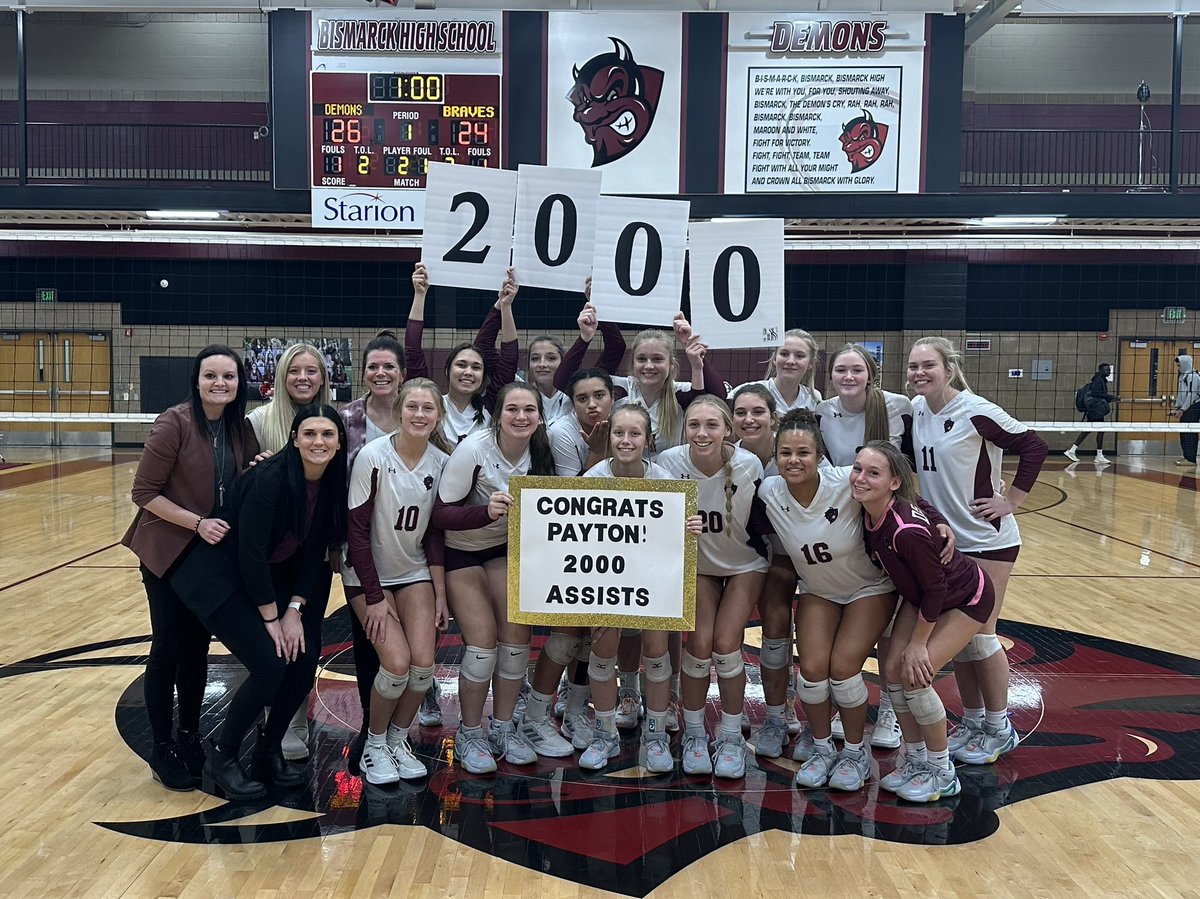 A Great Day to be a Demon (@demonpride1) on Twitter photo Congrats to @paytonfoster05 on her 2000th assist for <a href="/Demon_VB/">Demon Volleyball</a>!! <a href="/BisHighStudents/">BHS STUDENT SECTION</a> #DemonPride Congrats to @paytonfoster05 on her 2000th assist for <a href="/Demon_VB/">Demon Volleyball</a>!! <a href="/BisHighStudents/">BHS STUDENT SECTION</a> #DemonPride