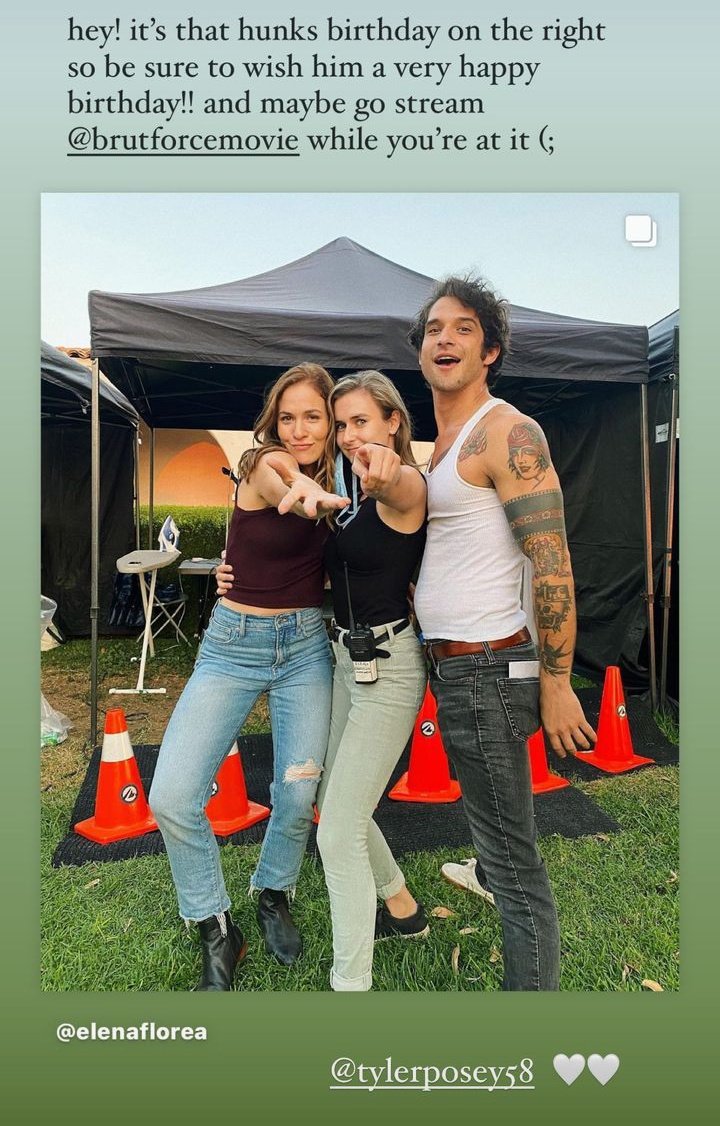 tylerpupdates's tweet photo. 📸 | Elena Wasserman via Instagram Story:

"Hey! It's that hunks birthday on the right so be sure to wish him a very happy birthday!! And maybe go stream @brutforcemovie while you're at it (;" https://t.co/Txpye831k2