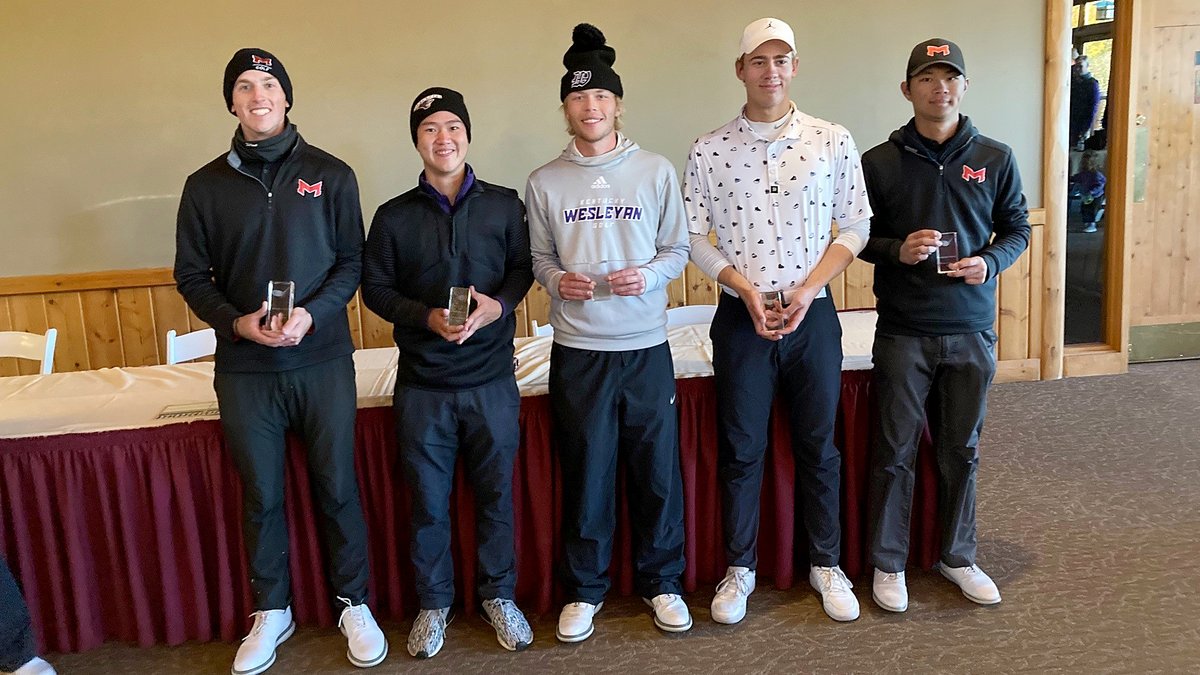 ⛳️Big shouts to Brad Karpick who won medalist honors, while Max Hsu picked up All-Tournament recognition at McKendree's Bearcat Dual Gender Tourney. 🐾⛳️ #BigRedM #GLVCmgolf @MaryvilleMGolf (📷by McKendree Athletics)