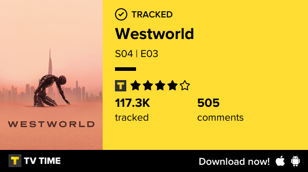 Assisti o episódio S04 | E03 de Westworld! #Westworld  tvtime.com/r/2zkWg #tvtime