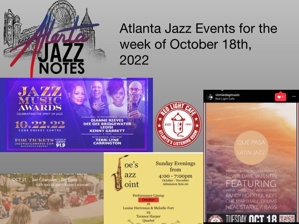 AtlantaNotes's tweet photo. New Atlanta Jazz listings for the week of 10/18/22 are live at https://t.co/cUxwwK80ip! #Atlanta #Jazz https://t.co/z7nQecSrbn