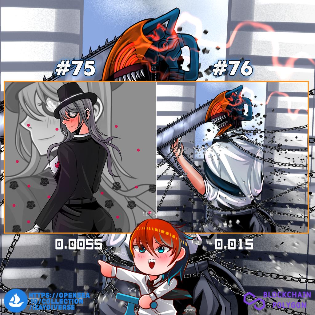 NEW DROP!!!
Izayoiverse #75
Floor price: 0.0055
opensea.io/assets/matic/0…
Izayoiverse X denji #76 special
Floor price: 0.015 Special price for 1.5k followers 
opensea.io/assets/matic/0…
#NFTjapan
#NFTdrop #NFTCommuntiy #izayoiverse