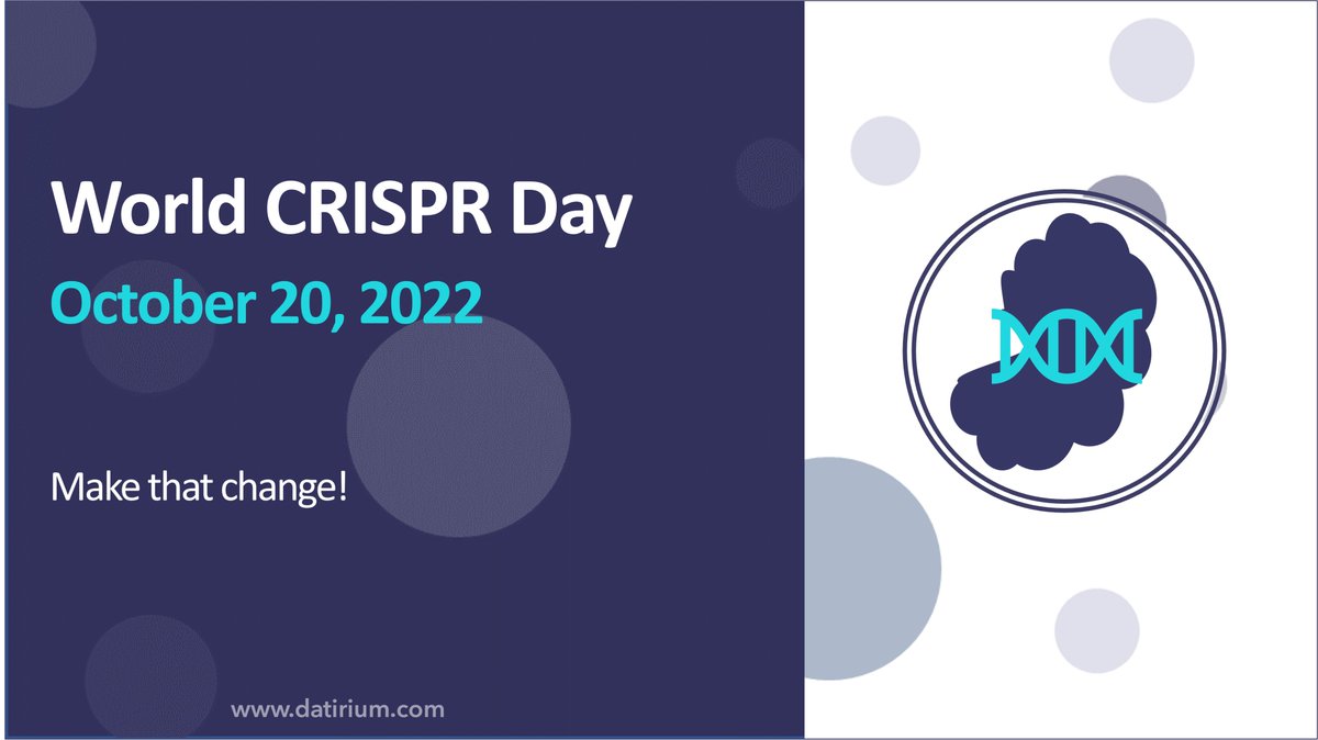 Sci_DAP's tweet photo. Datirium celebrates #WorldCRISPRDay, Tuesday October 20, 2022.
#NGS #genomics #DNA https://t.co/K9zGPEGax6