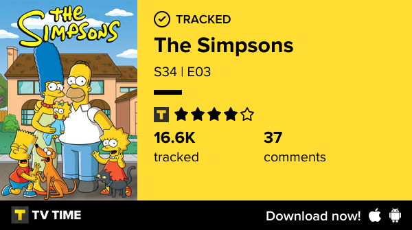Assisti o episódio S34 | E03 de The Simpsons! #TheSimpsons  tvtime.com/r/2zkXM #tvtime