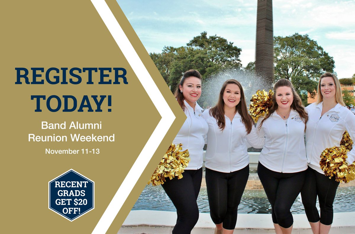 gtbaa's tweet photo. Hey Band!

We are another week closer to our Alumni Band Reunion Weekend! 

Please note that Registration will close end of day Monday, Nov. 7th.

New GTBAA swag site: https://t.co/1cVEKZOrOK

Register Today! https://t.co/BkFjMN5zVv

FB Event: https://t.co/NjnCMX5wsr https://t.co/YtMMAiVBqX