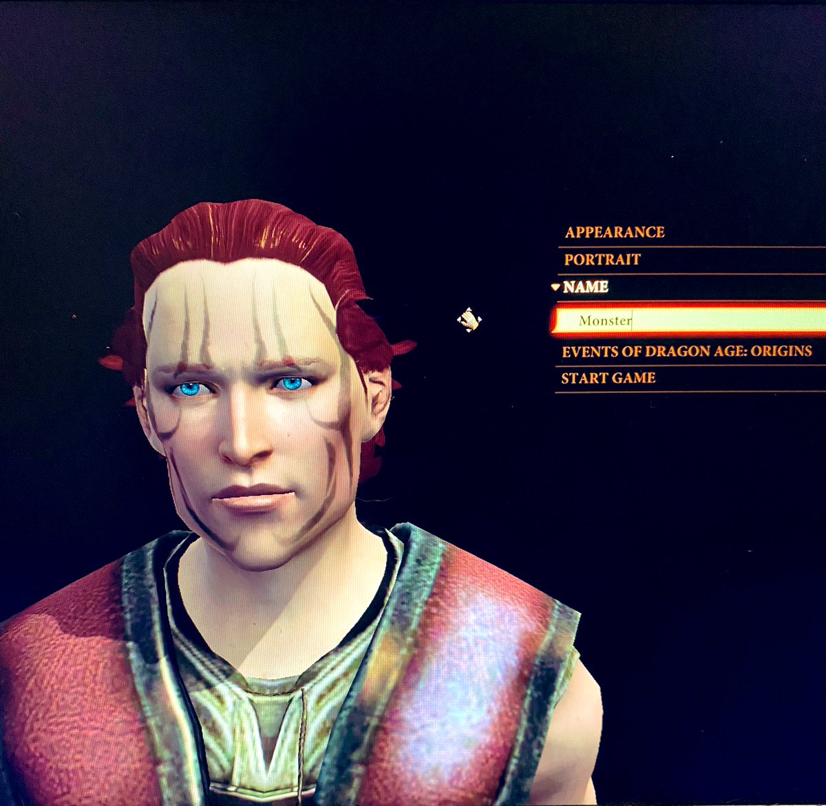 CollcaShins's tweet photo. Time to start the Dragon Age 2 Darkest Timeline playthrough. This is Monster Hawke. https://t.co/GoveI1dpHu