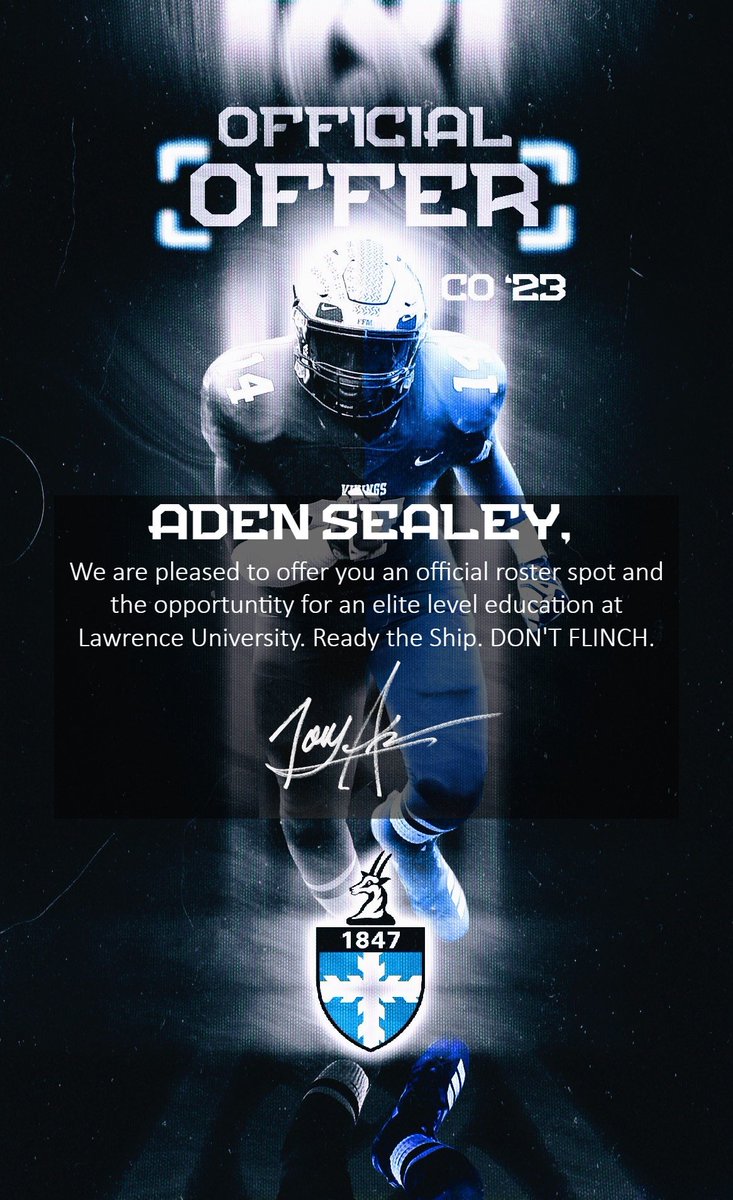 After a great talk with <a href="/Coach_Sheron/">Josh Sheron</a>  I am blessed to receive my first offer from Lawrence University #DontFlinch