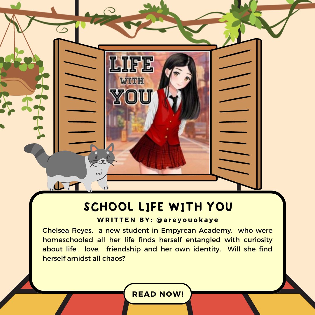 writersphorg's tweet photo. Meow! Feeling bored already? Kitty has something for hooman to read! #WPHFeatureYou is here. Try, “School Life With You” by @/areyouohkaye (@areyouohkaye ). Read it here: https://t.co/qvsW27WM3F https://t.co/SYMRDckIq9