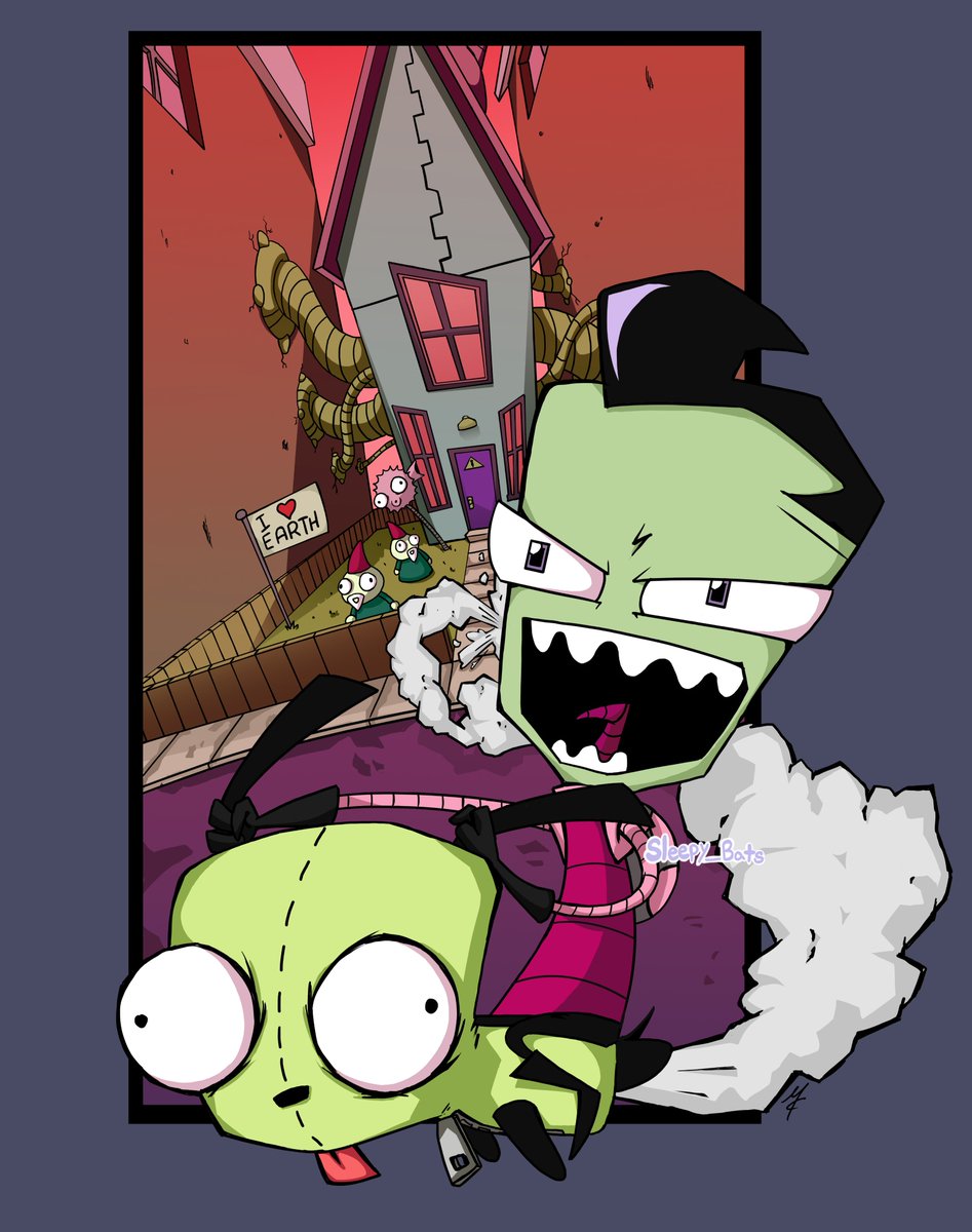 _SleepyBats_'s tweet photo. More Invader Zim fanart, this being the first one I drew to get in the feel of the show's style again~
.
.
#invaderzim #zim #Dib #Gaz #Gir #invaderzimfanart #invaderzimcomic https://t.co/4yK4Dw2Wyb