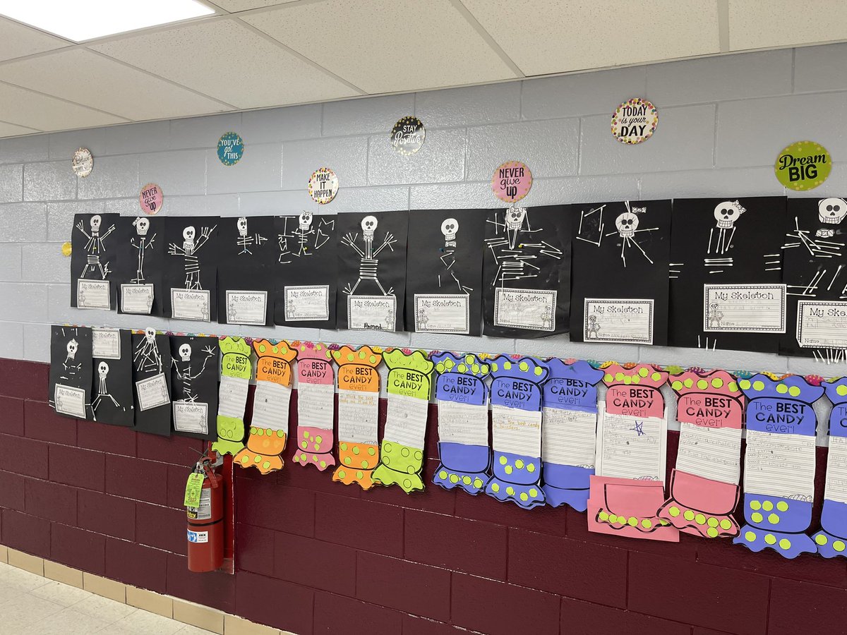 MsC_BVKDG's tweet photo. Spooky skeletons and yummy candy in the hallways at Bridgeview School! These kindergarteners are ready for Halloween! 🎃👻#kindergarten #bvpride #D109 @BVGoBobcats @ISD109 https://t.co/SMcZA1O7MB