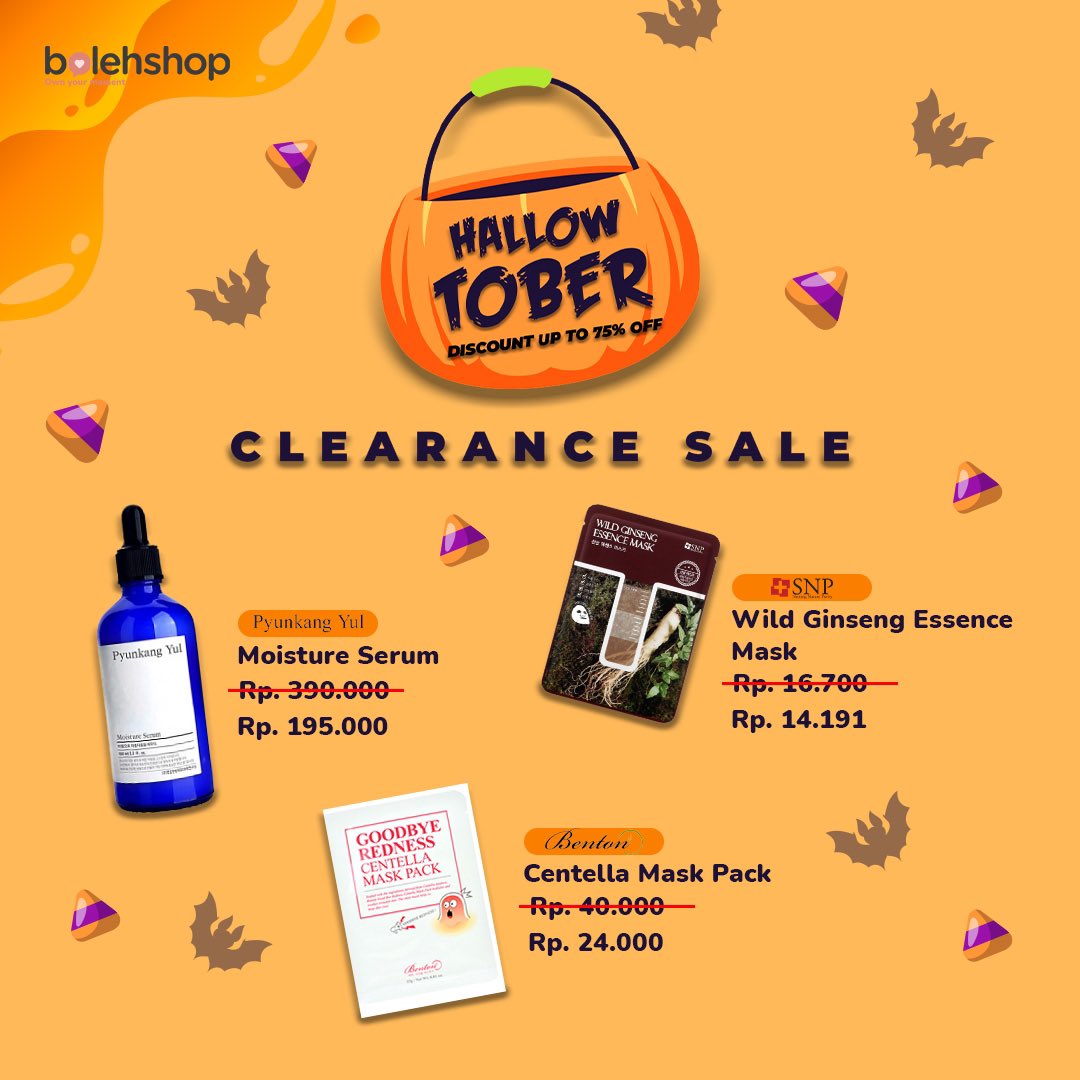 BolehShop's tweet photo. CLEARANCE SALE up to 75%!

Langsung aja melipir ke website bolehshop buat liat penawaran menarik lain ya✨

https://t.co/JbZzJ3wExF 

#kbeauty #kbeautytips #skincareproducts https://t.co/EFrE3tp4ZJ