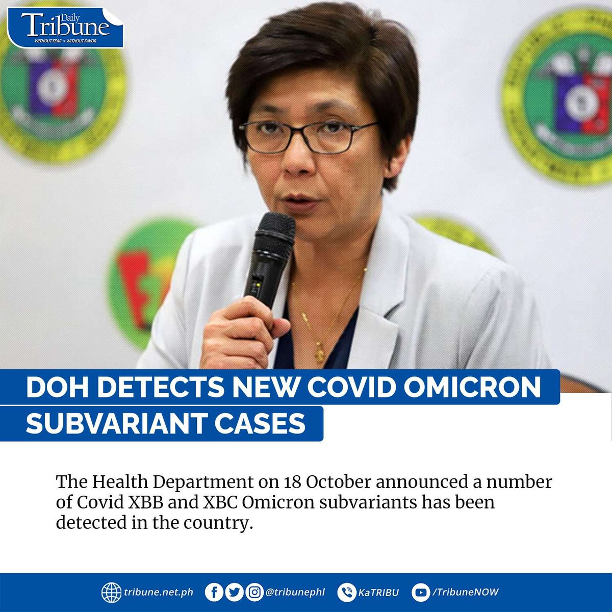 tribunephl's tweet photo. In a media briefing, Health Officer-in-Charge Maria Rosario Vergeire said that based on the latest whole genomic sequencing run of the agency, a total of 81 XBB subvariant cases have been detected in two regions in the country.

https://t.co/TXi5Fbia29

#XBB
#DailyTribune https://t.co/ASVa3RrNoC