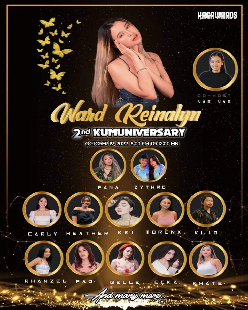 Wardynatics_'s tweet photo. Ward Reinalyn's 2nd yr kumuniversary with a bang! Come and celebrate with her tonight at 8pm on her kumu account! @WardReinalyn 🦋

Don't miss out! Exciting guests will be there!

©️ @MiMi09____ ✨ https://t.co/jWv8wZJWoi