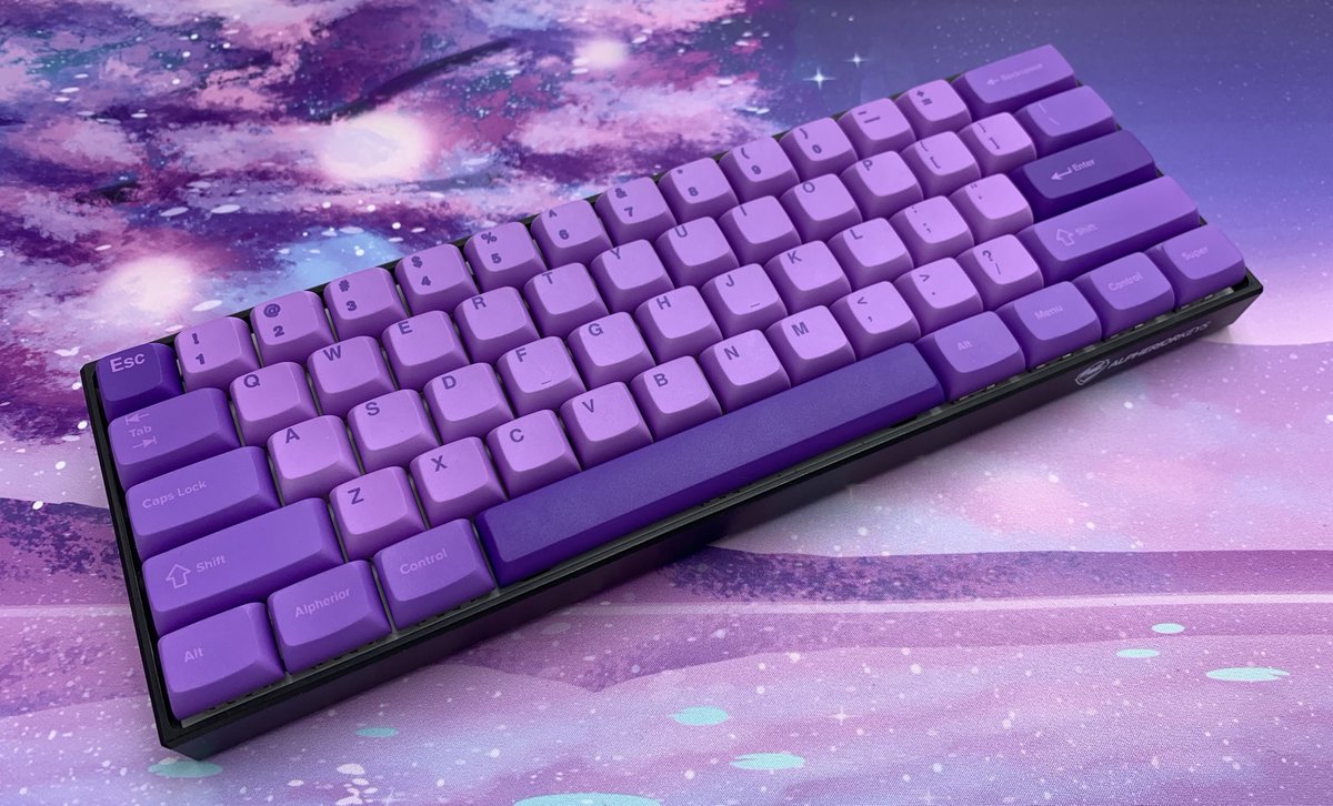 AlpheriorKeys's tweet photo. ITS GIVEAWAY TIME🥳 This time we’re giving away this 1 of 1 Purple Keycap Set! + We want your thoughts on how we could make it better :) 

-Like &amp; Retweet
-Follow the @AlpheriorKeys 
-Comment how we can improve this set

Winner Chosen in 2 days
Thank you and Good Luck!💜 https://t.co/mJK9mdkcYI