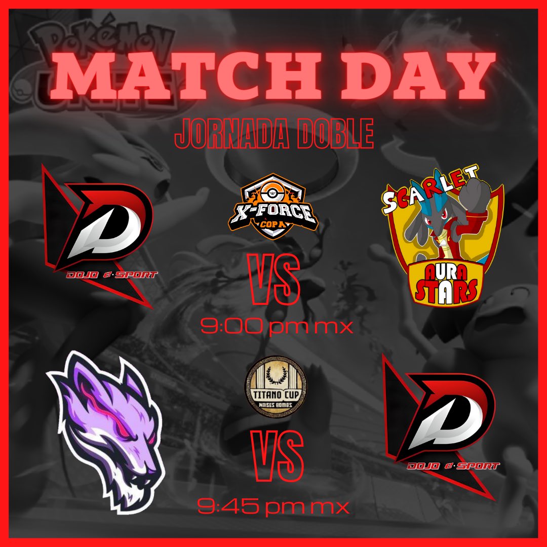 DojoEsportMX's tweet photo. Jornada Doble en el Dojo
Fase de eliminación en la #CopaXForce 🆚@TeamAuraStars Escarlata
Jornada 7 de la #TitanoCup 🆚 Twiligth
Alineación:
🥷🏻 TubeMxTTV
🥷🏻 Kraxy
🥷🏻 Pancho
🥷🏻 Nhyuga
🥷🏻 Shelby
Casters:
🎙️@RNG_Garo
🎙️ XForce https://t.co/uDjFgSoNuv