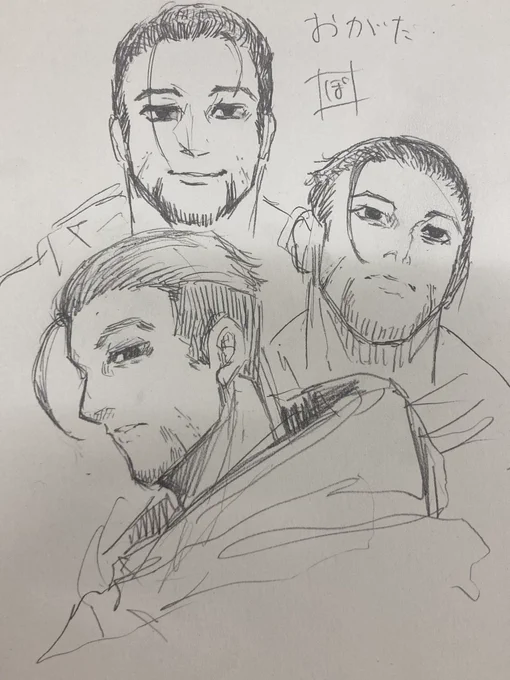 コラボ嬉しいので休憩時間使って尾形初落書き、このあとは見つかる前にシュレッダー行きです。 