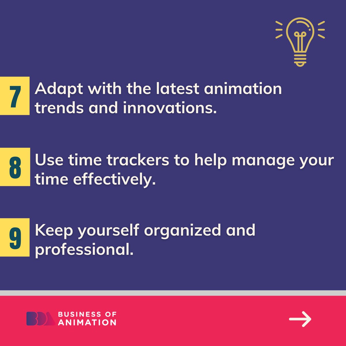 animationbiz's tweet image. Check out these 11 freelance animation tips that professionals swear by.

Want to Grow Your Freelance Animation Career or Studio? Sign up for our FREE Masterclass! Link in Bio.

#TipsforAnimator #TipsforAnimators #TipsforFreelanceAnimators #Animation #AnimationArt
