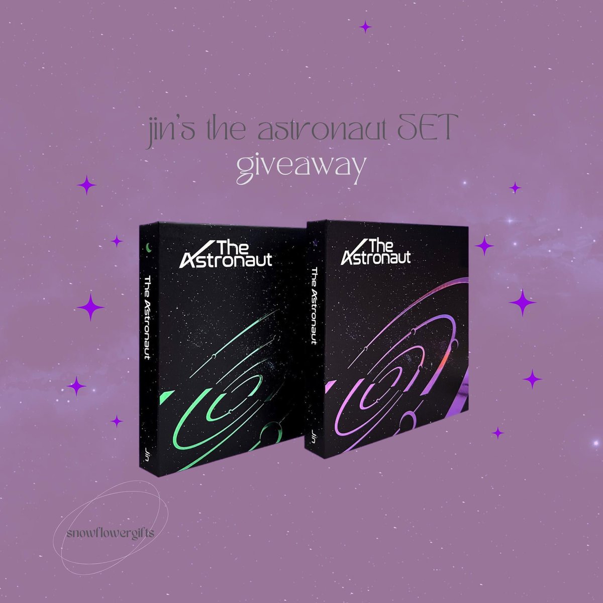 snowflowergifts's tweet photo. 「The Astronaut Set Giveaway」

╰─ 1 winner | worldwide

› rt + reply w/ tag for jin 
see reply for tag info 
› ends on arrival ⊹

— followers only https://t.co/FcpgW0eYHZ