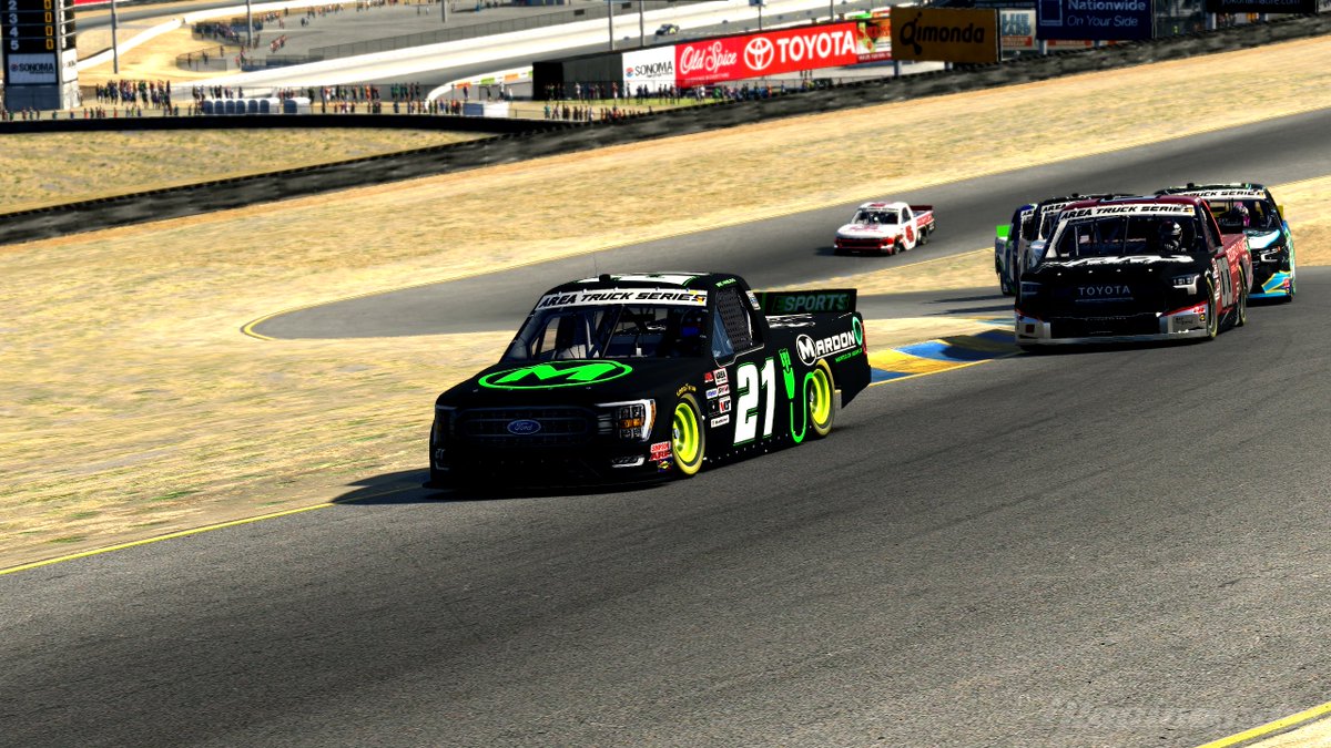 BAM! Luck finally fell our way, brought the @MARDON_Tech #21 Truck home with a P13 at Sonoma in tonight's <a href="/AREAiRacing/">AREA iRacing</a> Truck race. Had to go earn that one though, and with the skilled road drivers out here, I'm happy with that result! Onto Iowa next week!
