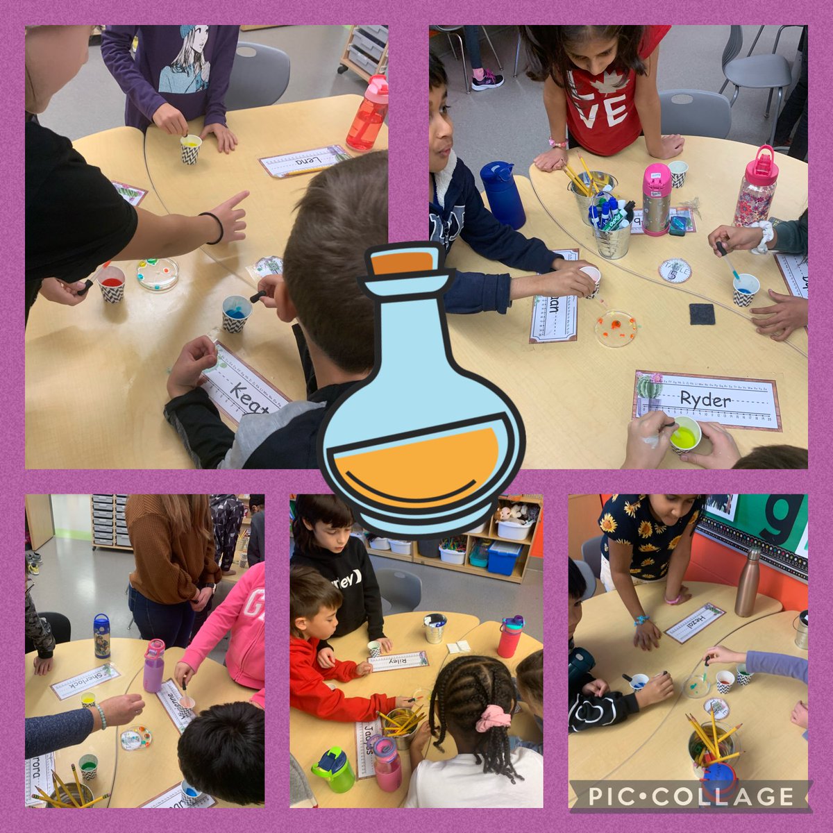 Exploring water for a kick off to our science unit. Built canoes with ⁦@amandagjonker⁩ and created water inspired art with ⁦<a href="/Krahnskids/">Evelyn Krahn</a>⁩ ❤️. Love my team! #SageCreekLRSD
