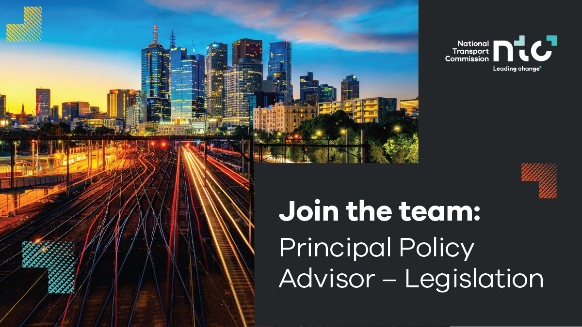 NTC_AUS's tweet photo. Are you looking for the next challenge in your policy career? We are recruiting for a bright, collaborative and delivery focused Principal Policy Advisor – Legislation. https://t.co/FzBwHRsTSq https://t.co/6gy7nzyIAy