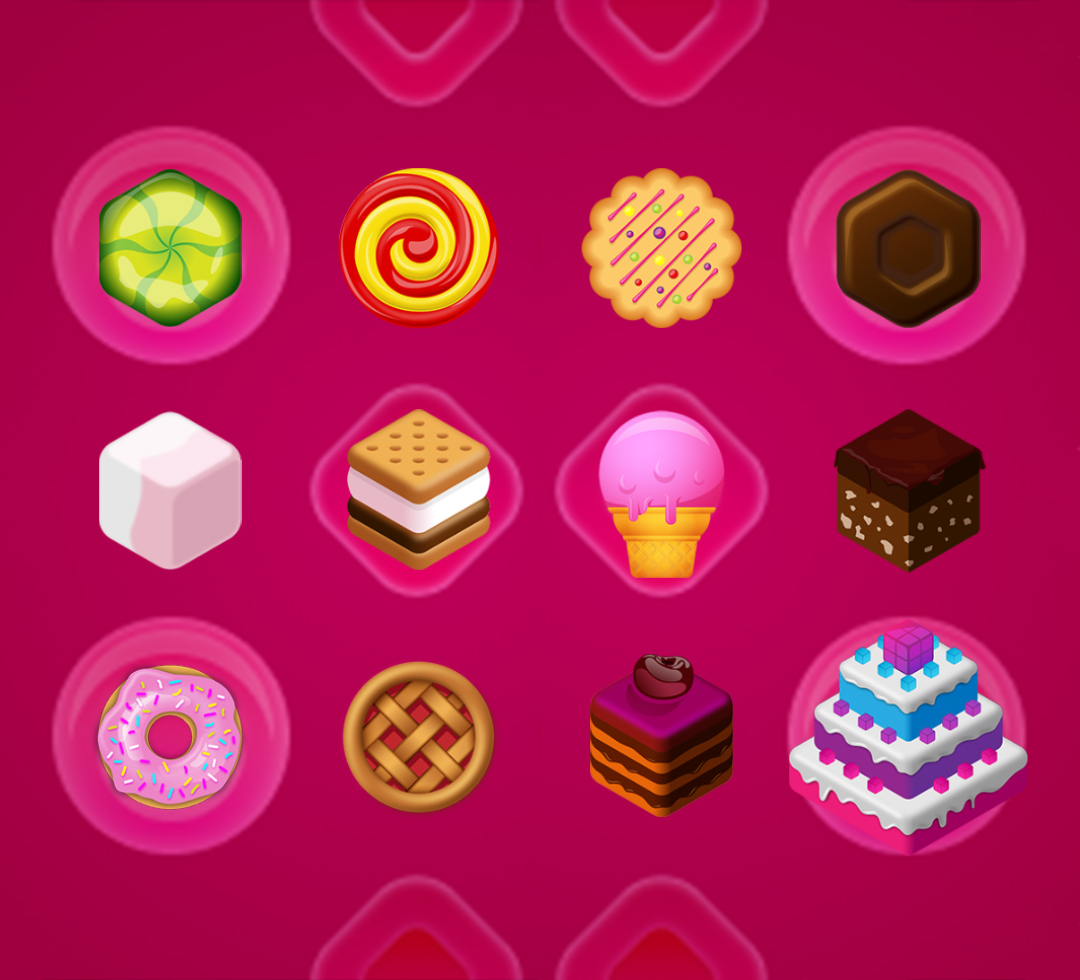 WOWCube_system's tweet photo. Here is your future collection of sweets in the #game BonBon 🍭 Combine the simple candies into the tastier lollypops, cookies and cakes and get your piece of the foodie's ultimate delight – the cubed cake! The challenge is – only the lookalikes can get mixed into something new. https://t.co/jgCdABLEXV