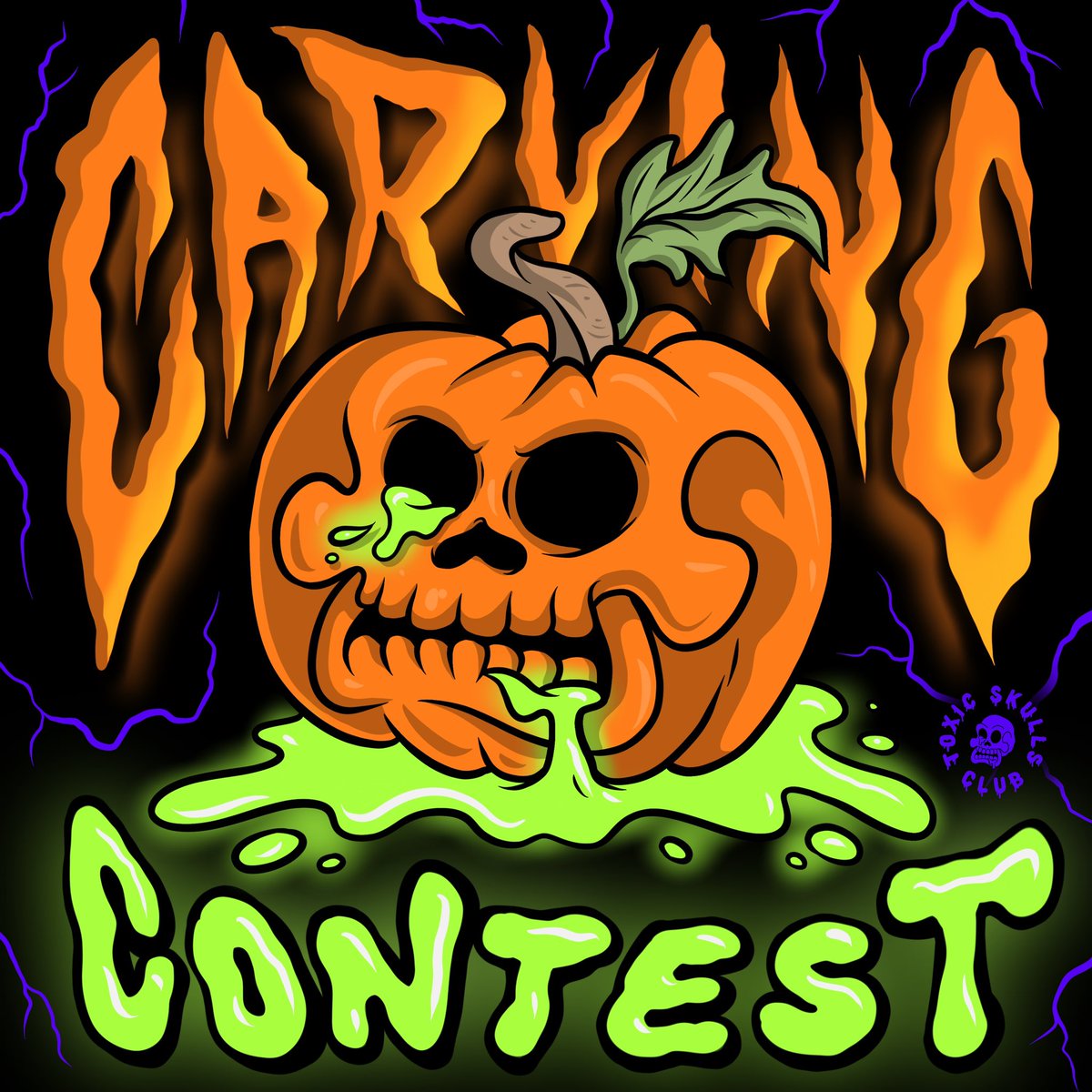 Friks84's tweet photo. Who wants a @ToxicSkullsClub prize?
Enter our Halloween pumpkin carving contest.
Visit our discord to find out more.
Winner to be announced on Halloween @ 12PM EST October 31.
#ToxicSkullsClub #NFTCommunity #NFTgiveaway #ToxicTuesday #Skulltober #TSCpumpkin https://t.co/IYjjGuTKpI