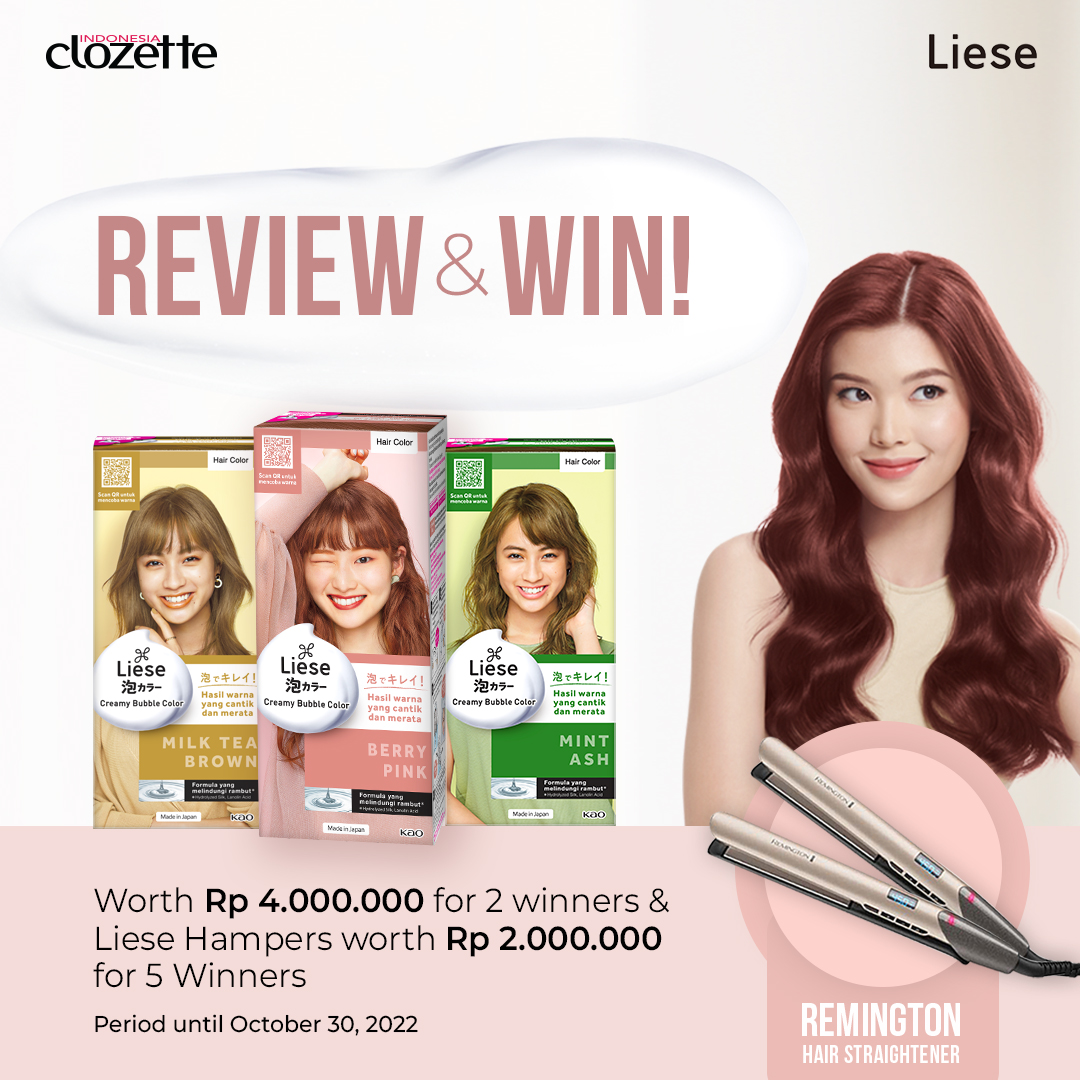 Clozette Indonesia (@clozetteid) on Twitter photo Win Remington Hair Straightener & Liese hampers!
Review & upload foto hasil rambut setelah menggunakan Liese tebaru di IG Feeds dan tag serta follow @LieseIndonesia <a href="/ClozetteID/">Clozette Indonesia</a> #EasyBeautifulColor #LiesexClozette. Ditunggu sampai 30 Oktober 2022, ya. Good luck! Win Remington Hair Straightener & Liese hampers!
Review & upload foto hasil rambut setelah menggunakan Liese tebaru di IG Feeds dan tag serta follow @LieseIndonesia <a href="/ClozetteID/">Clozette Indonesia</a> #EasyBeautifulColor #LiesexClozette. Ditunggu sampai 30 Oktober 2022, ya. Good luck!