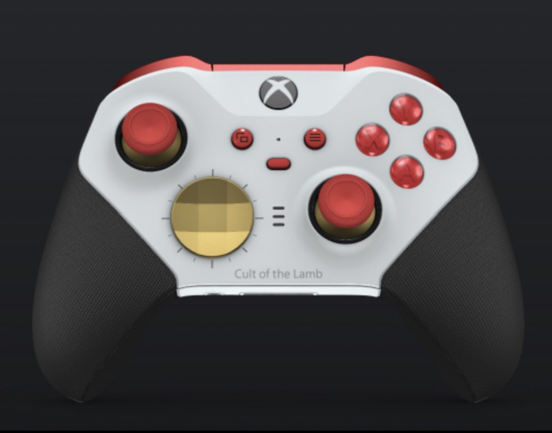 gellidog's tweet photo. Finally everyone can customize their Elite Series 2 in #XboxDesignLab 💚 here is my design, inspired by my new obsession @cultofthelamb #Xbox #theonewhowaits https://t.co/gAbEOFbgSj