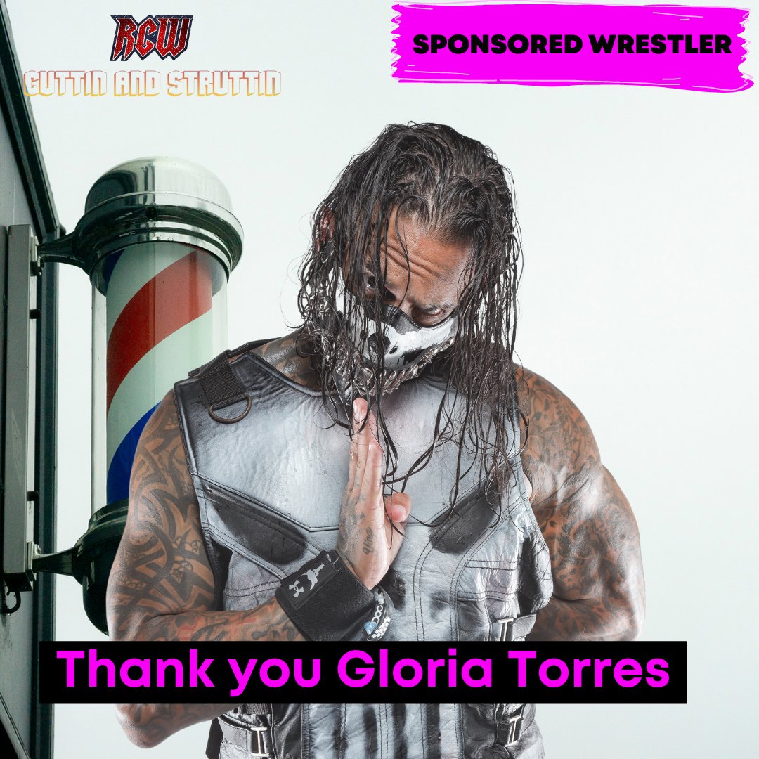 Thank you, Gloria Torres, for your support and generosity in sponsoring @CaseyBlackRose, @Havok1775 and Vic Endurance for the Nov. 19 event RCW: Cuttin' and Struttin'! Want to show your support for your favorite wrestlers? DM me now!
