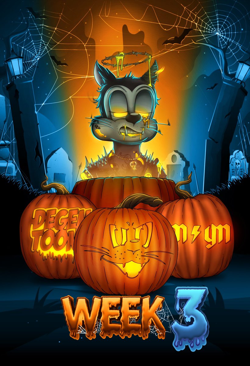 DegenToonz's tweet photo. Week 3 of our Spooky Season Giveaways begins now! 🎃👻

🧵Write a Thread on the Toonz Community. What it means to you, how it’s impacted your life, or Web3 Journey. Share what you want!

Winner will be announced next week Tuesday October, 25th!

Use the Hashtag #ToonzStory https://t.co/SRAoz4xNQa