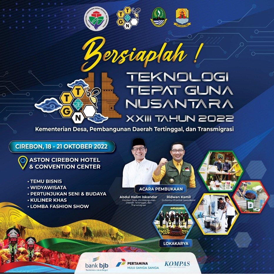 P3mdPati's tweet photo. SELAMAT &amp; SUKSES
"Pelaksanaan Gelar TTG Nusantara ke XXIII Tahun 2022"
#TTGNusantara 
@jokowi 
@halimiskandarnu
@Kemendespdtt
@malik_haramain
@imansyukri
@taufikmadjid71
@yusradaridesa 
@azzameldzikrie 
@tppkemendes 
@tpp_provKalsel 
@Yassiana_Damhud https://t.co/rHZVTiUzdM