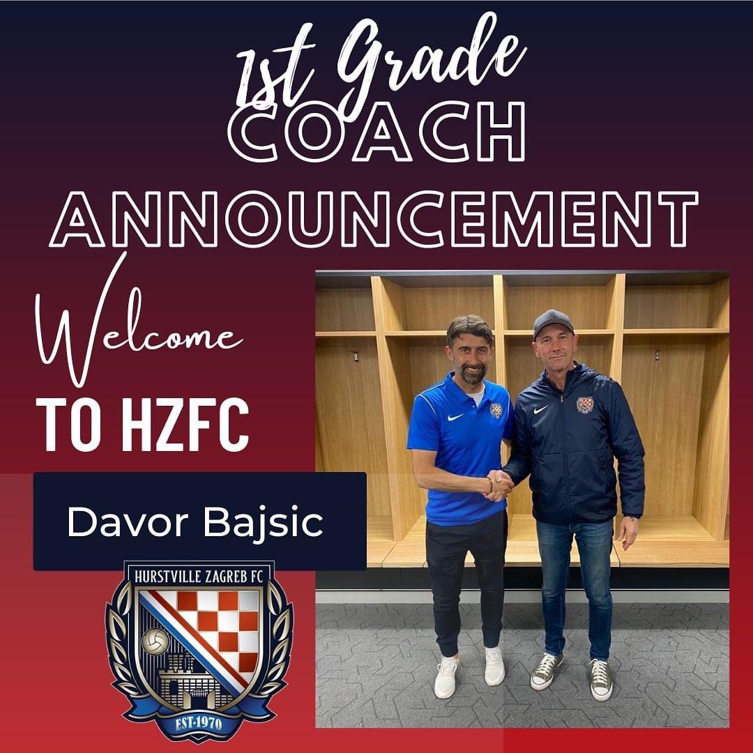 HurstvilleFC's tweet photo. Hurstville Zagreb FC are excited to announce the signing of Davor Bajsic as our 1st grade coach for 2023.

Davor brings a wealth of experience and professionalism to the club. 
Welcome to the Hurstville Zagreb FC Davor!

#hurstvillezfc #welcome #kamanzagreb https://t.co/xIJUzBBIgB