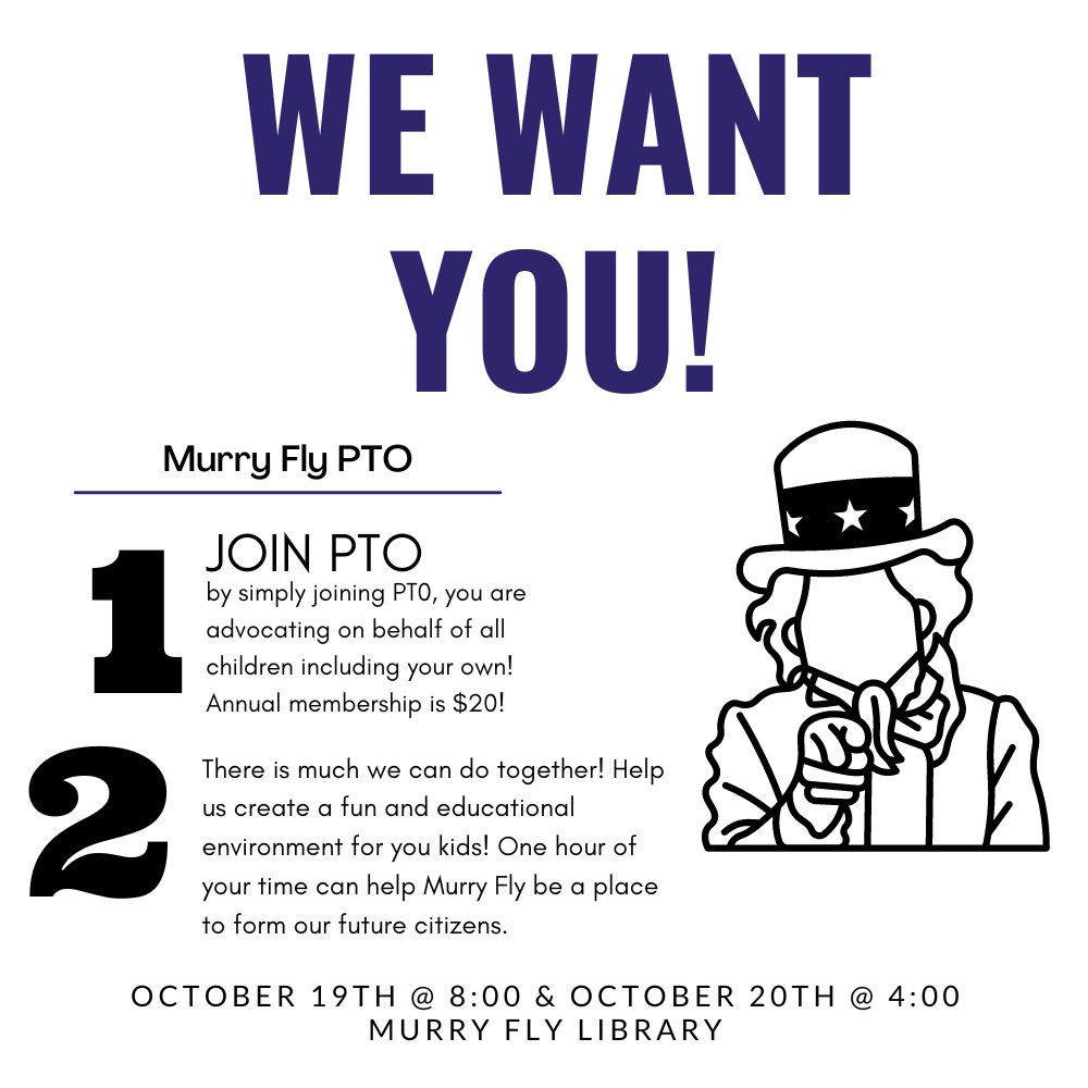 FlyElementary's tweet image. Join Murry Fly’s PTO