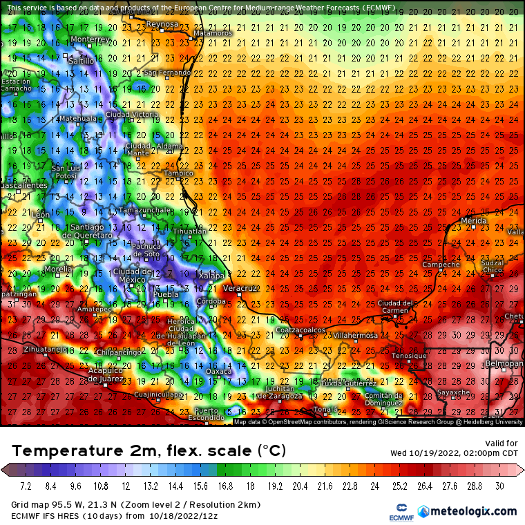 InfoMeteoro's tweet photo. 🟣MASA DE AIRE POLAR cubrirá la región del Altiplano durante este miércoles 19/oct con ambiente fresco a frío.

🥶Valores de 10 a 17°C en Zac, SLP, NL, Gto, Qro, Hgo, EdoMex, CDMX, Tlax, Pue, Ver, Oax y Mor; en montañas rondarían de 5 a 10°C con densas nieblas

¡Abríguense!🧥 https://t.co/1fDZibnOWe