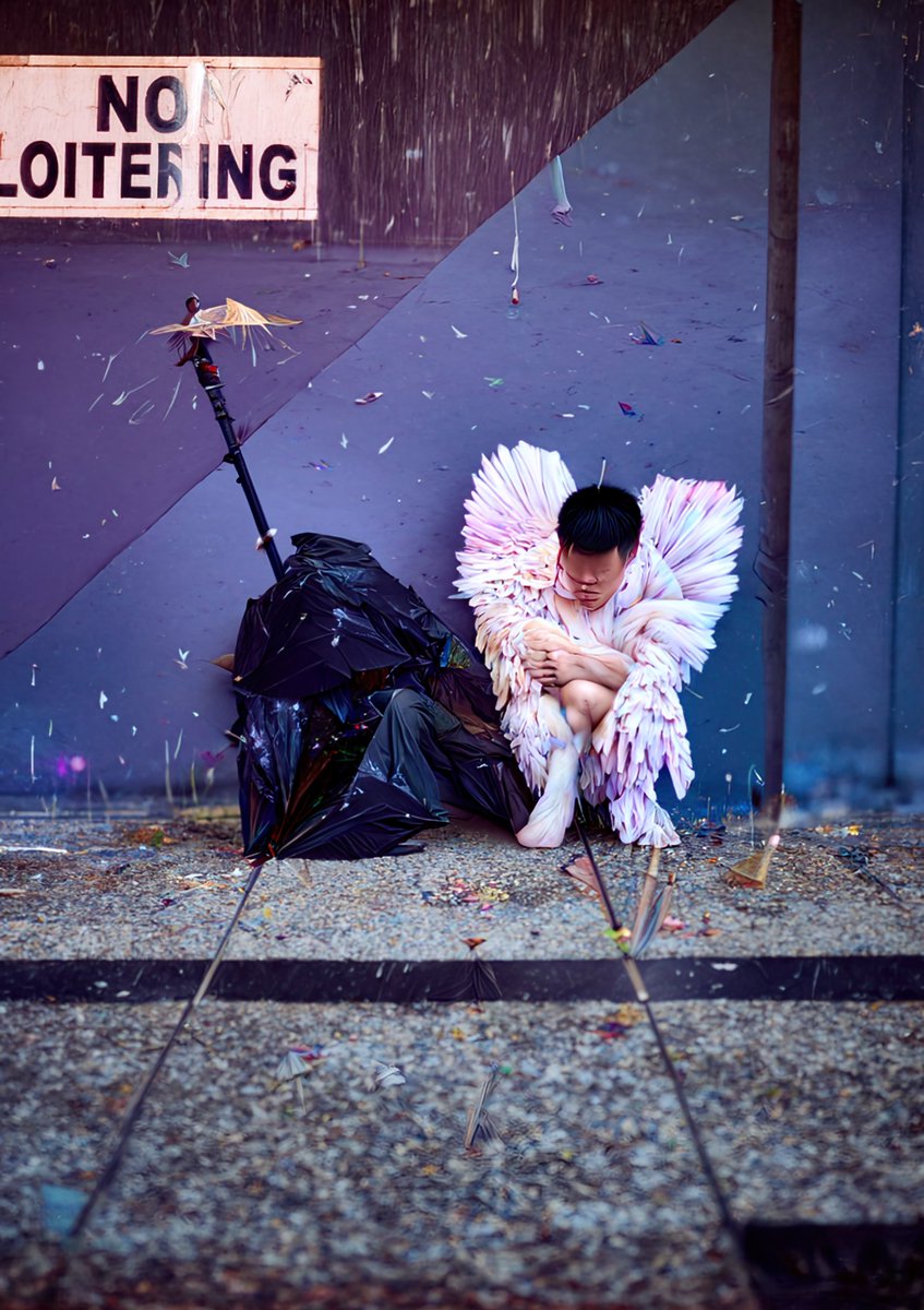 rawdreygo's tweet image. Waiting
In this piece that uses one of my own photographs as an initial image, #death and #life can be seen waiting for something. Made in #discodiffusion