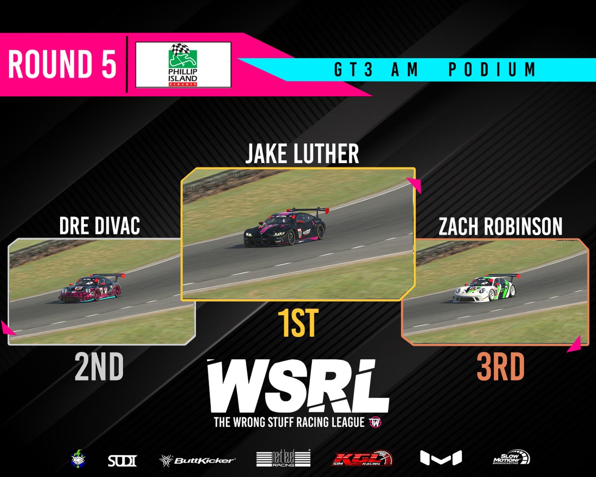 TheWrongStuff1's tweet photo. Round 5 was BONKERS at Phillip Island! Saw some new faces in the AM and Pro Am classes!! Shout out to our team owner @BeardedSerb for his 1st podium of the season!
Next week we are at Nürburgring Grand Prix!
#WSRL #simracing #iRacing https://t.co/HPYxZl6R0c