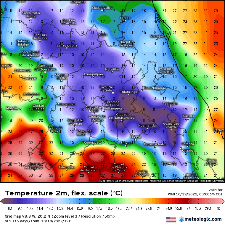 InfoMeteoro's tweet photo. 🟣MASA DE AIRE POLAR cubrirá la región del Altiplano durante este miércoles 19/oct con ambiente fresco a frío.

🥶Valores de 10 a 17°C en Zac, SLP, NL, Gto, Qro, Hgo, EdoMex, CDMX, Tlax, Pue, Ver, Oax y Mor; en montañas rondarían de 5 a 10°C con densas nieblas

¡Abríguense!🧥 https://t.co/1fDZibnOWe