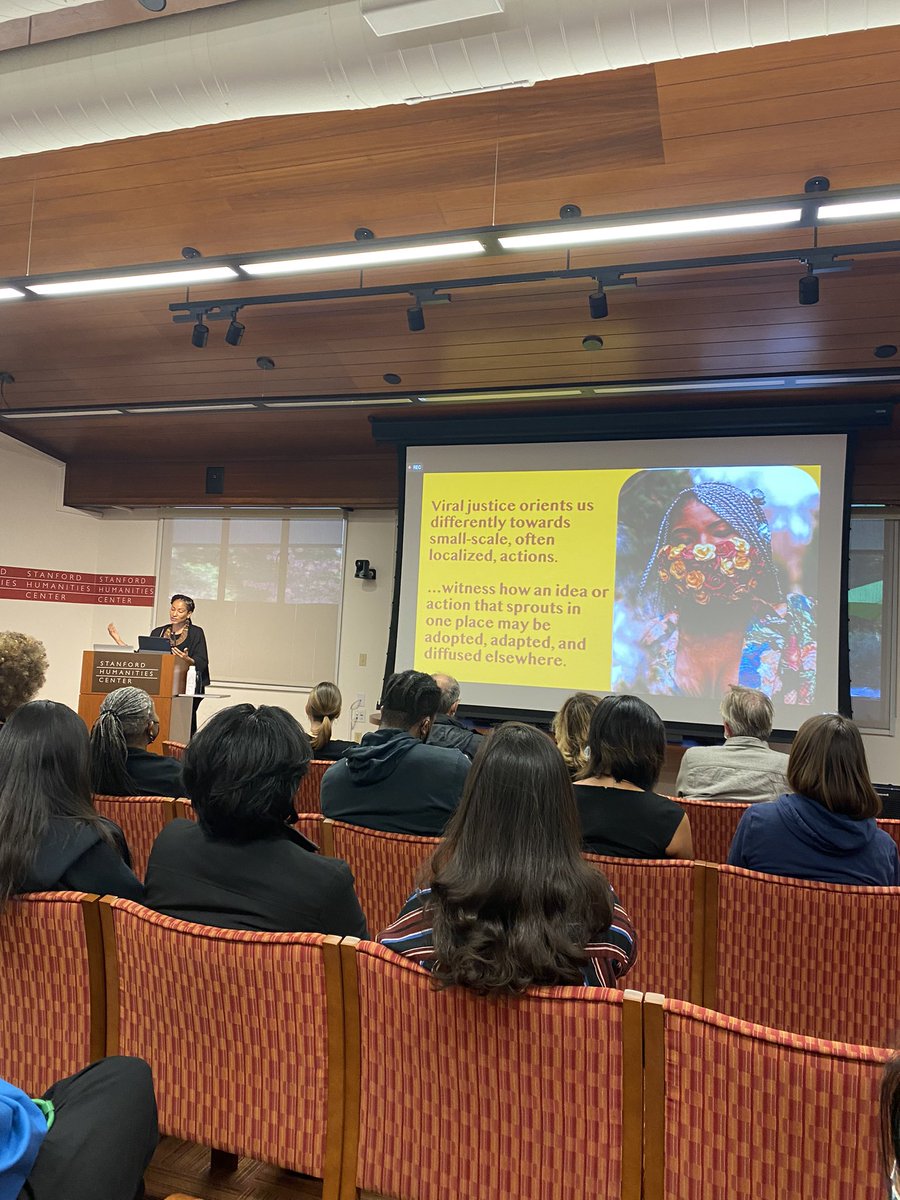 BuslonNataly's tweet image. Happy to participate in-person today in the powerful presentation and inspiring speech of @ruha9 Prof. Ruha Benjamin about 📚Viral Justice Book. Thank you @HumanAtStanford for this excellent event! ✨We need a new poetics of living ✨#buildalternatives #justice #diversity